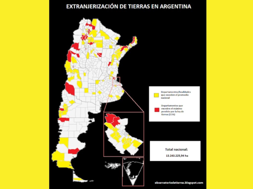 argentina extranjerización de la tierra mapa interactivo